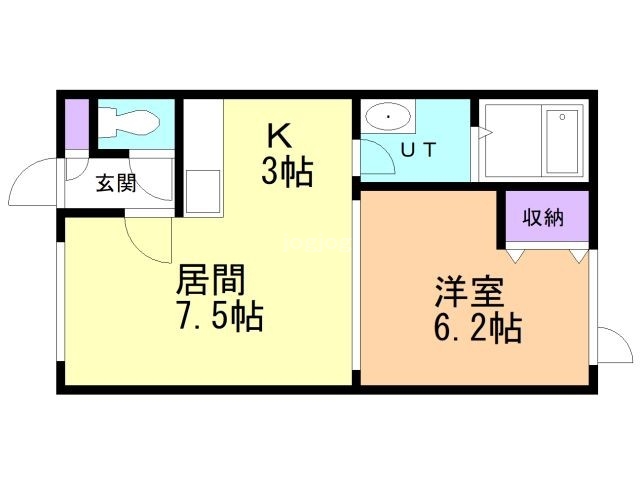 北見市山下町のアパートの間取り