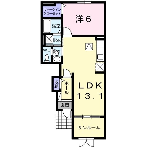 四日市市西日野町のアパートの間取り