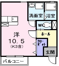 福生市牛浜のアパートの間取り