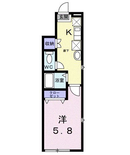 国分寺市光町のアパートの間取り