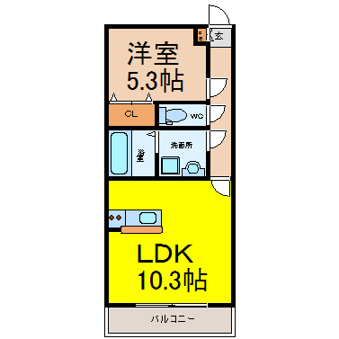 名古屋市千種区東山通のマンションの間取り