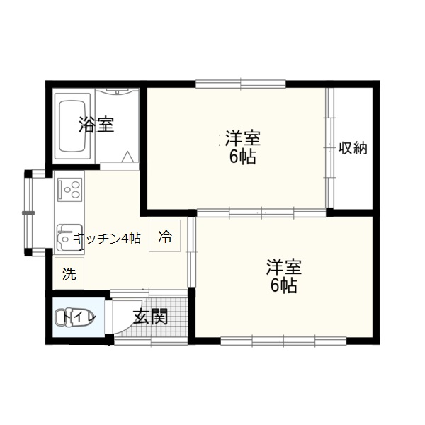 塩竈市大日向町のアパートの間取り