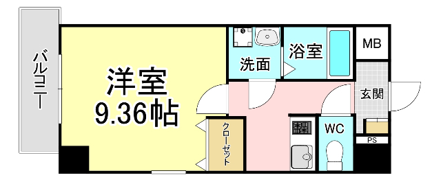 ベルガモット門司駅前の間取り