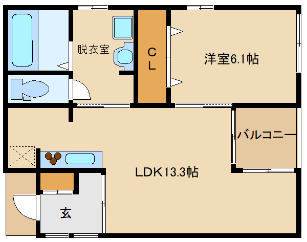 羽曳野市古市のアパートの間取り