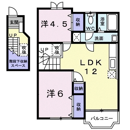 白石市旭町のアパートの間取り