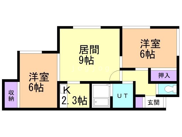 札幌市西区発寒十条のアパートの間取り