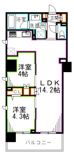 【杉並区上荻のマンションの間取り】