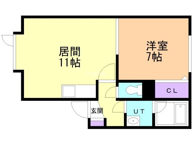 【北見市とん田西町のアパートの間取り】