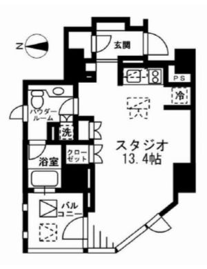 新宿区左門町のマンションの間取り