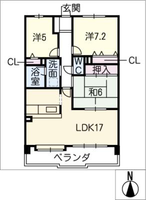 サンハウス尾張旭　５Ｂの間取り