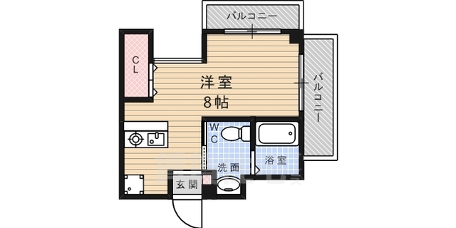 神戸市灘区篠原本町のマンションの間取り