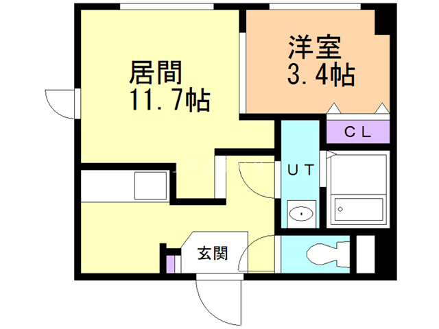 札幌市厚別区大谷地東のマンションの間取り