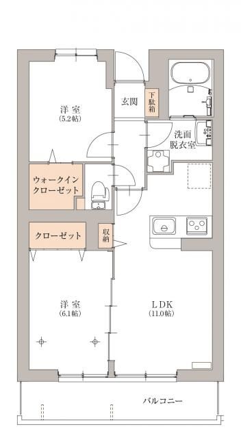 【相模原市中央区東淵野辺のマンションの間取り】