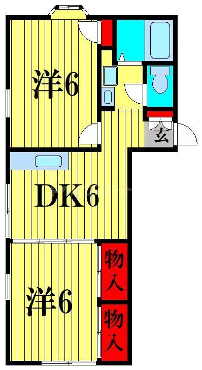 松戸市上矢切のアパートの間取り