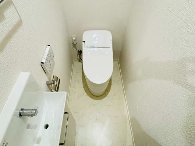 トイレ　シャワー付トイレです。手洗台付です