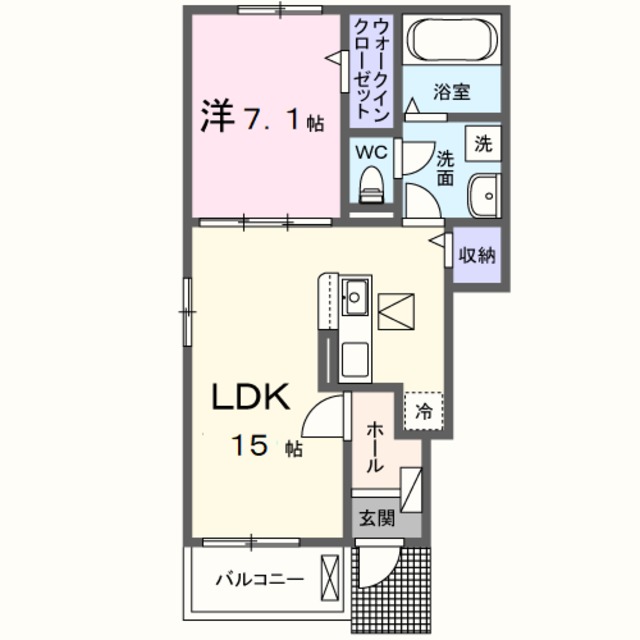 泉南郡田尻町吉見のアパートの間取り