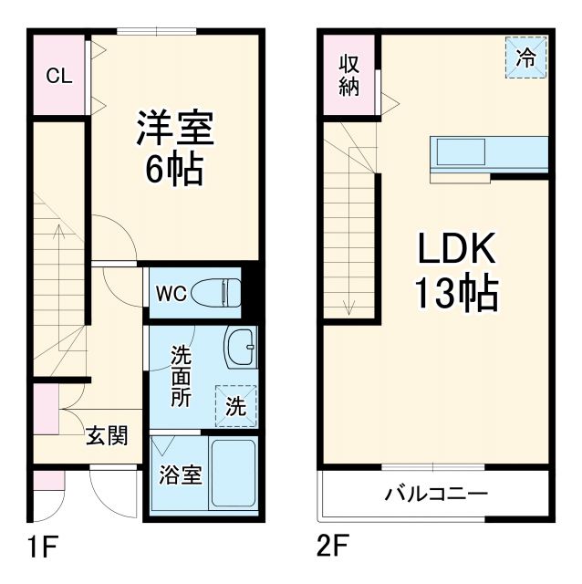 大垣市南若森 新築木造アパートの間取り写真