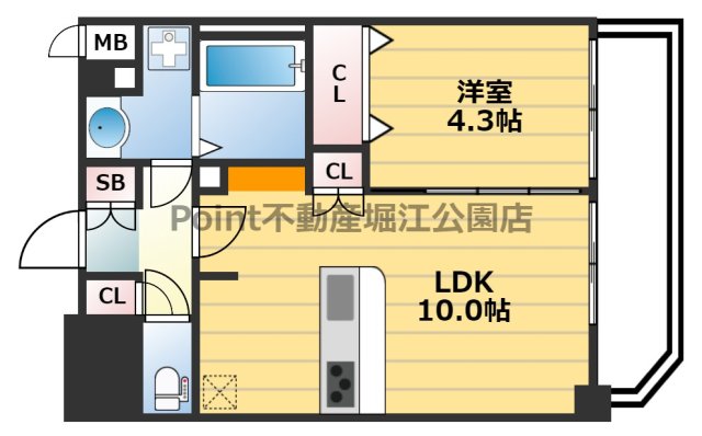 地下鉄堺筋線 北浜駅 徒歩5分 14階建 築14年の間取り写真