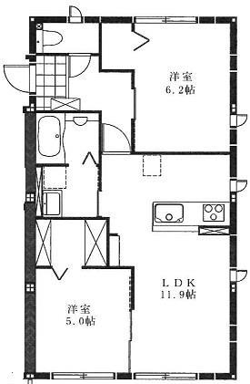 肥薩おれんじ鉄道 上川内駅 徒歩30分 2階建 築4年の間取り写真