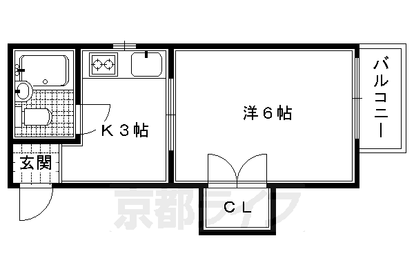 京都市上京区加賀屋町のマンションの間取り