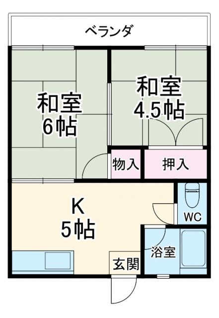 【流山市流山のアパートの間取り】