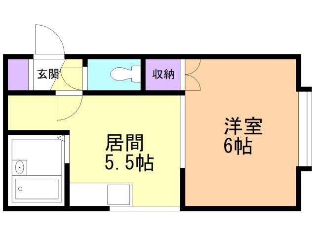 函館市千歳町のアパートの間取り