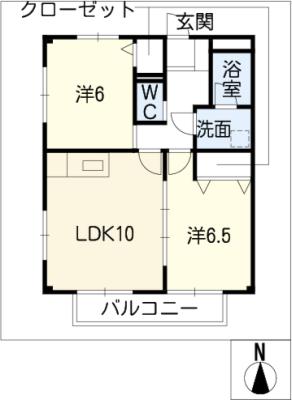 第５河国荘　Ａ棟の間取り