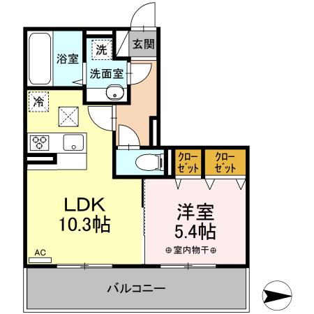 前橋市紅雲町のマンションの間取り