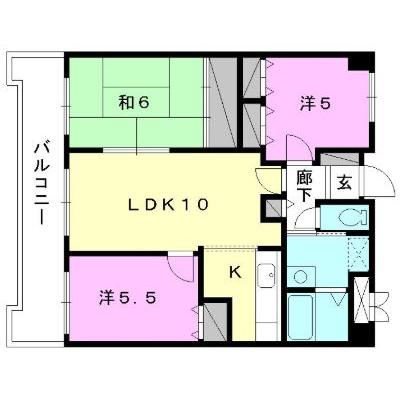 伊予市灘町のマンションの間取り