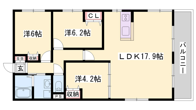 カーサ田寺東の間取り