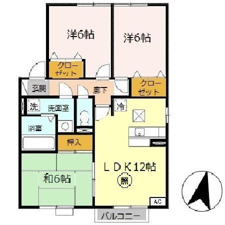 揖保郡太子町糸井のアパートの間取り