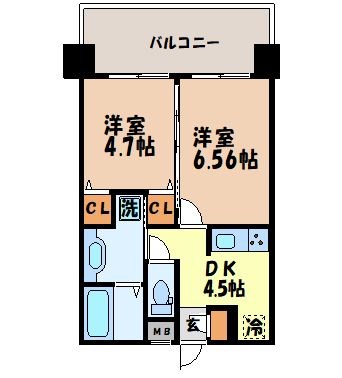 フェリーチェ梅香崎（梅香崎町）の間取り