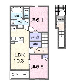 姫路市辻井のアパートの間取り