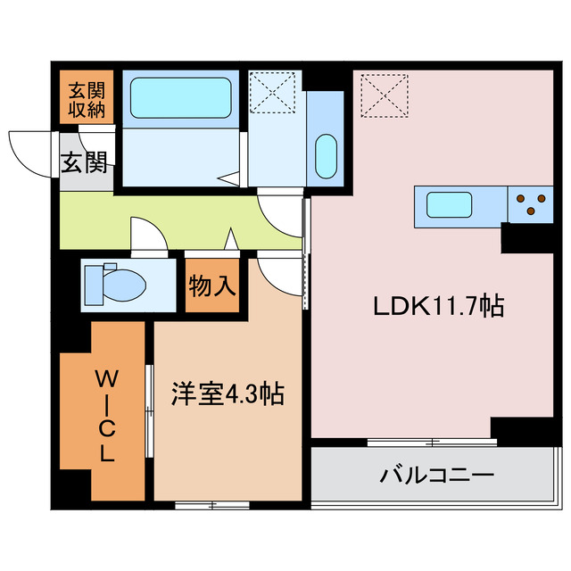 Ｄ-ｃｈａｍｂｒｅ北浜町　Aの間取り