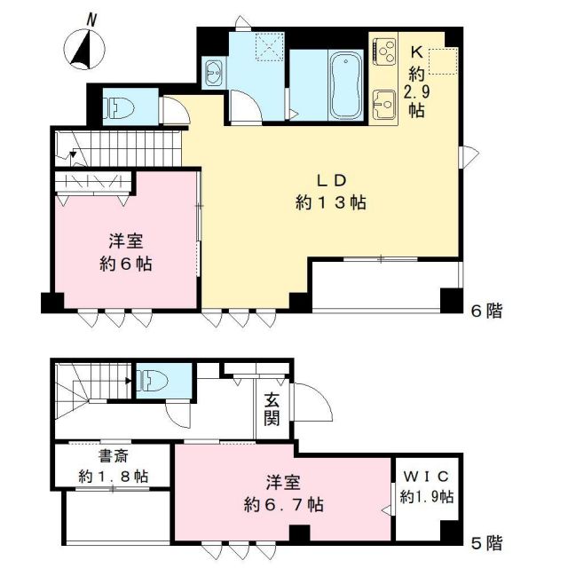 川越市脇田町のマンションの間取り