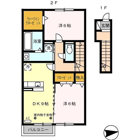 四日市市泊町のアパートの間取り