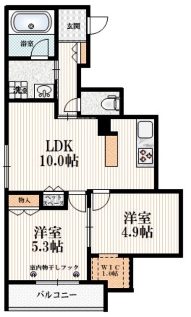 世田谷区北沢のマンションの間取り