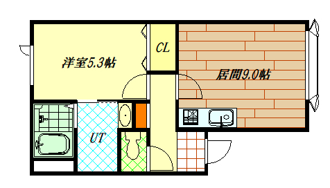 旭川市東八条のアパートの間取り