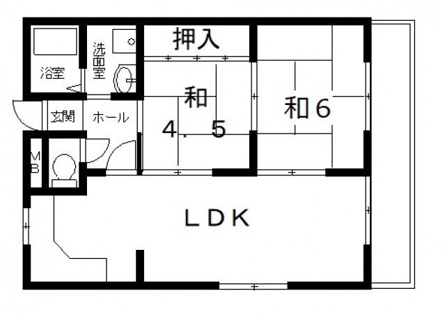 八尾市南亀井町のマンションの間取り