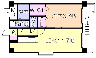 ベスタ櫛原の間取り