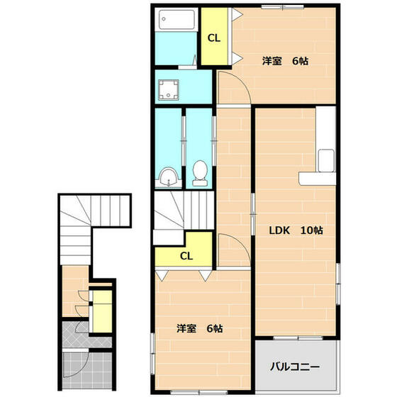 熊本市西区池上町のアパートの間取り