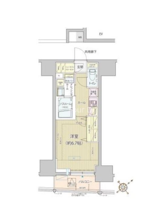 レビスタ白金高輪の間取り