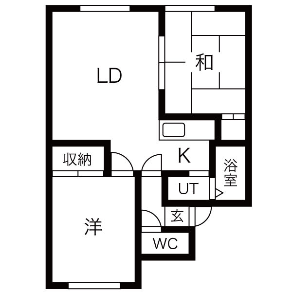 札幌市手稲区曙四条のアパートの間取り