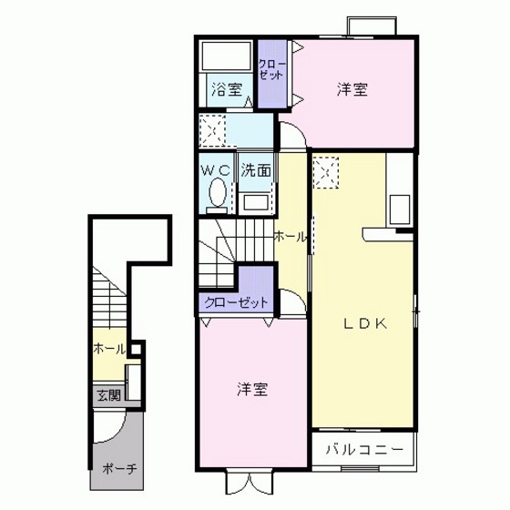 広島市安佐南区伴東のアパートの間取り