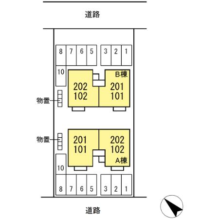 【グランヴィラージュBの駐車場】