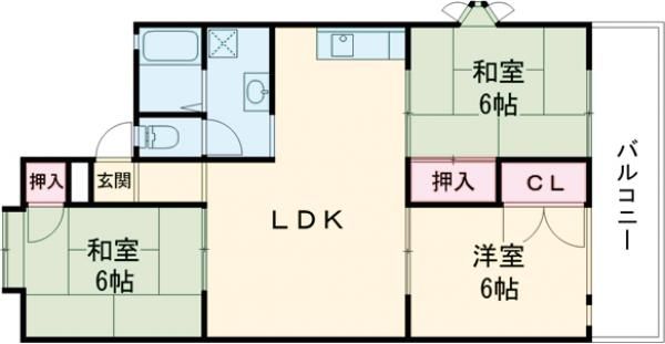 泉佐野市葵町のアパートの間取り