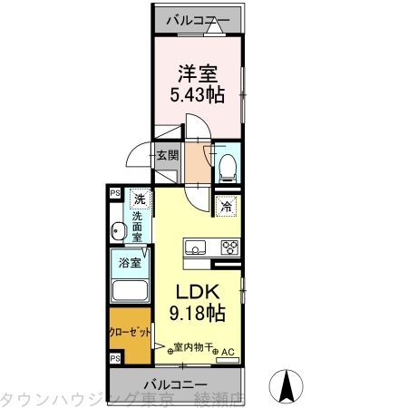 江戸川区上篠崎のアパートの間取り