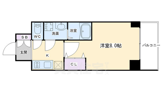 京都市南区吉祥院西ノ庄東屋敷町のマンションの間取り