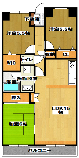 チサンマンション保田窪の間取り