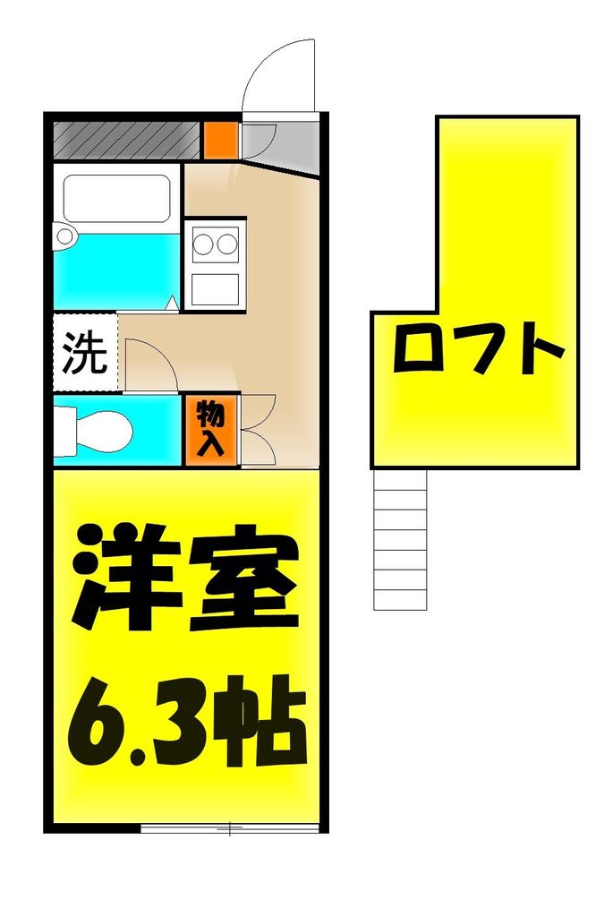 さいたま市岩槻区大字岩槻のアパートの間取り